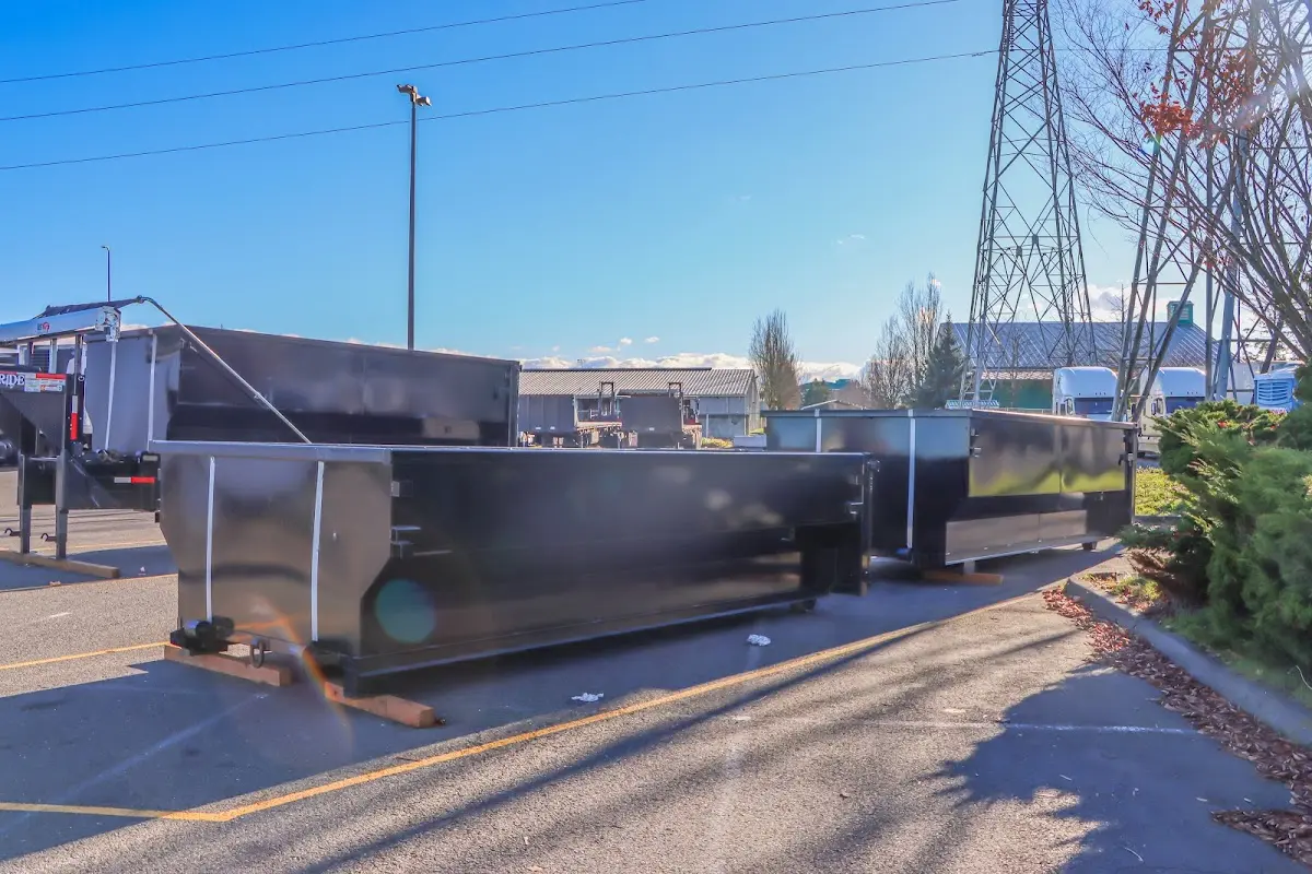 Roll-off dumpster ready for waste disposal at job site for Estate Cleanout Dumpster Rental in Williamsville